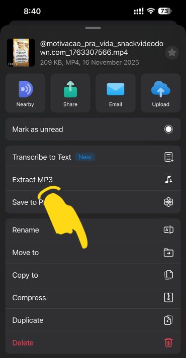 Move Snack Video to Photos using Documents by Readdle