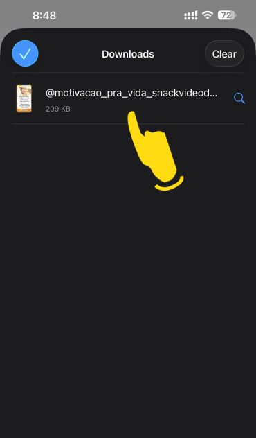 Snack Video saved in Files on iPhone